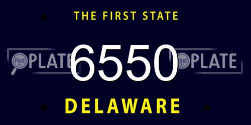 6550 Delaware License Plate
