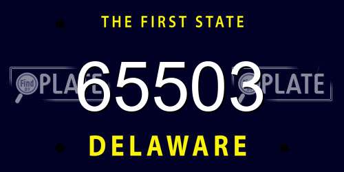 65503 Delaware License Plate