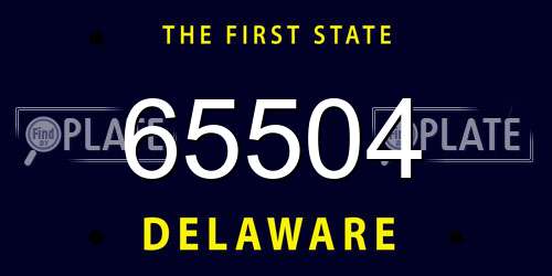 65504 Delaware License Plate