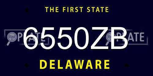 6550ZB Delaware License Plate