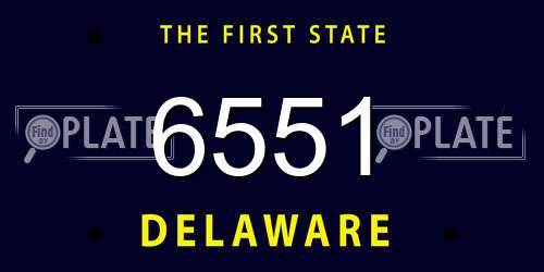 6551 Delaware License Plate