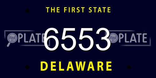 6553 Delaware License Plate