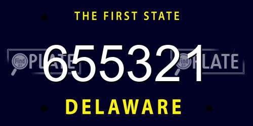 655321 Delaware License Plate