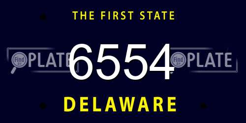 6554 Delaware License Plate