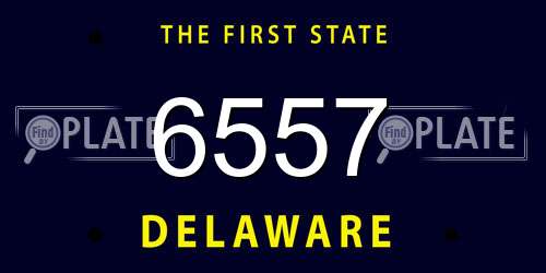 6557 Delaware License Plate