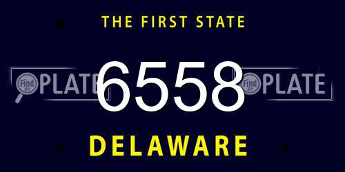 6558 Delaware License Plate