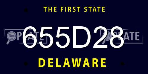 655D28 Delaware License Plate