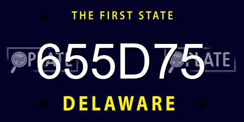 655D75 Delaware License Plate