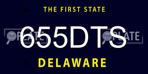 655DTS Delaware License Plate