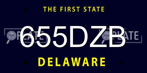 655DZB Delaware License Plate