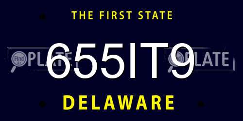 655IT9 Delaware License Plate