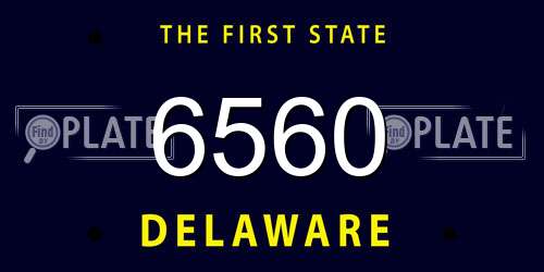6560 Delaware License Plate