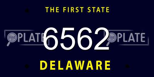 6562 Delaware License Plate