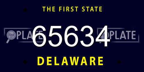 65634 Delaware License Plate