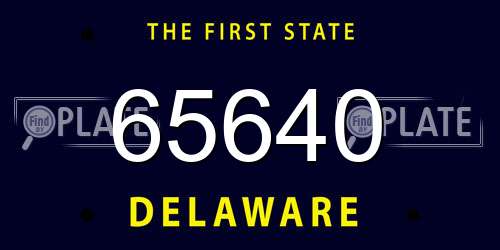 65640 Delaware License Plate