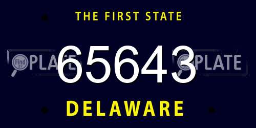 65643 Delaware License Plate