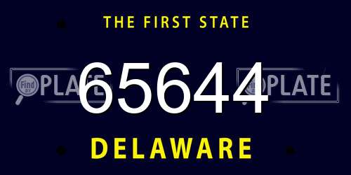 65644 Delaware License Plate