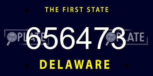 656473 Delaware License Plate