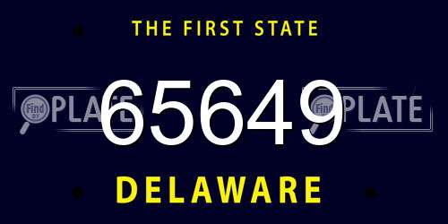 65649 Delaware License Plate