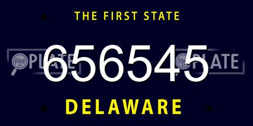 656545 Delaware License Plate