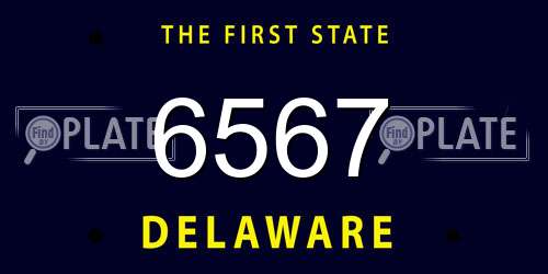 6567 Delaware License Plate