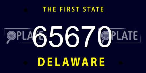 65670 Delaware License Plate