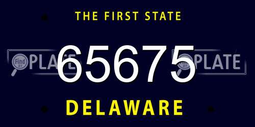 65675 Delaware License Plate