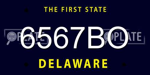 6567BO Delaware License Plate