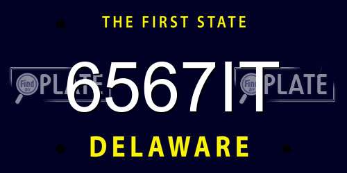6567IT Delaware License Plate