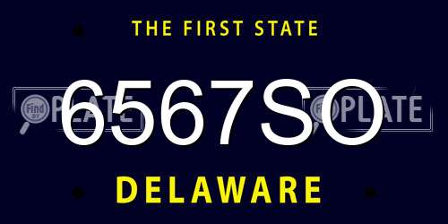 6567SO Delaware License Plate