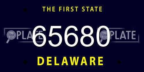 65680 Delaware License Plate