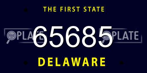 65685 Delaware License Plate