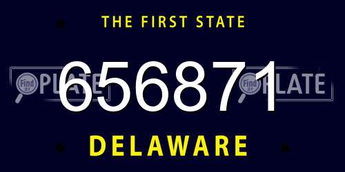 656871 Delaware License Plate