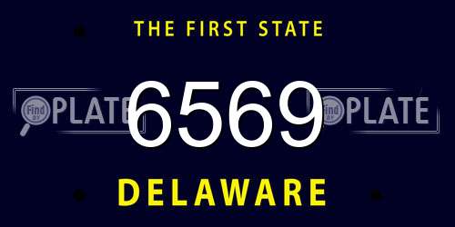 6569 Delaware License Plate