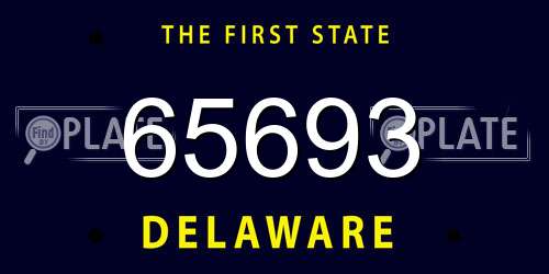 65693 Delaware License Plate