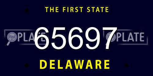 65697 Delaware License Plate