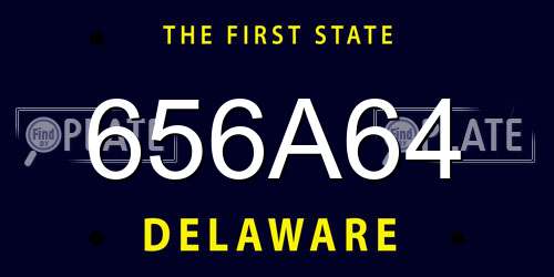 656A64 Delaware License Plate