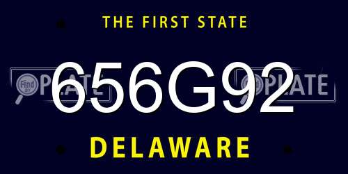 656G92 Delaware License Plate