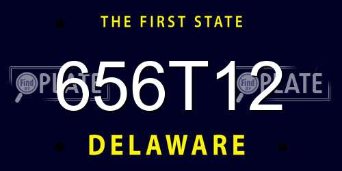 656T12 Delaware License Plate