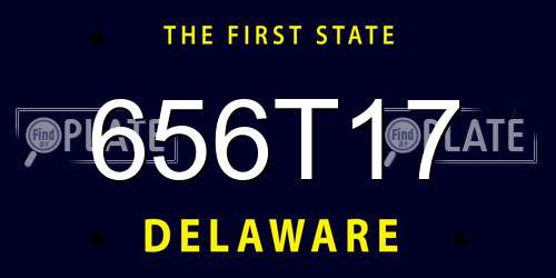 656T17 Delaware License Plate