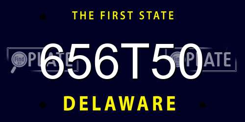 656T50 Delaware License Plate
