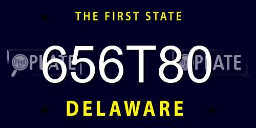 656T80 Delaware License Plate