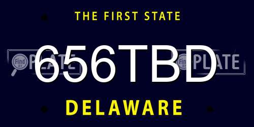 656TBD Delaware License Plate
