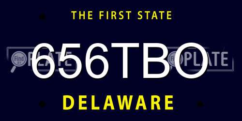 656TBO Delaware License Plate