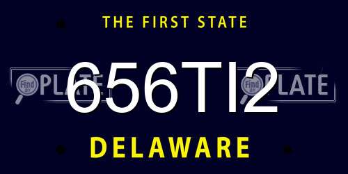 656TI2 Delaware License Plate
