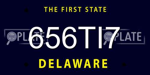 656TI7 Delaware License Plate