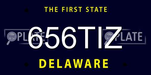 656TIZ Delaware License Plate