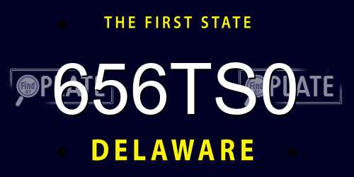656TS0 Delaware License Plate