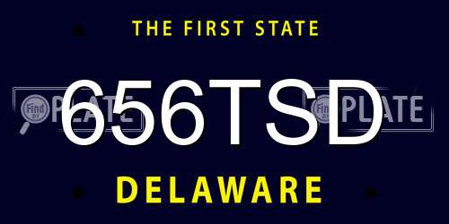 656TSD Delaware License Plate