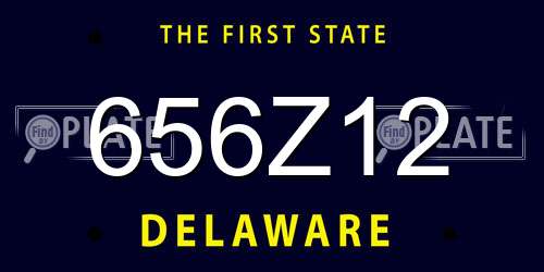 656Z12 Delaware License Plate